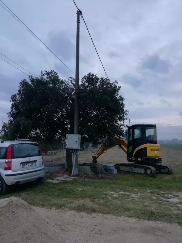 Gennaio 2019, lavori ene, istallazione nuovi cavi e raddrizzamento pali